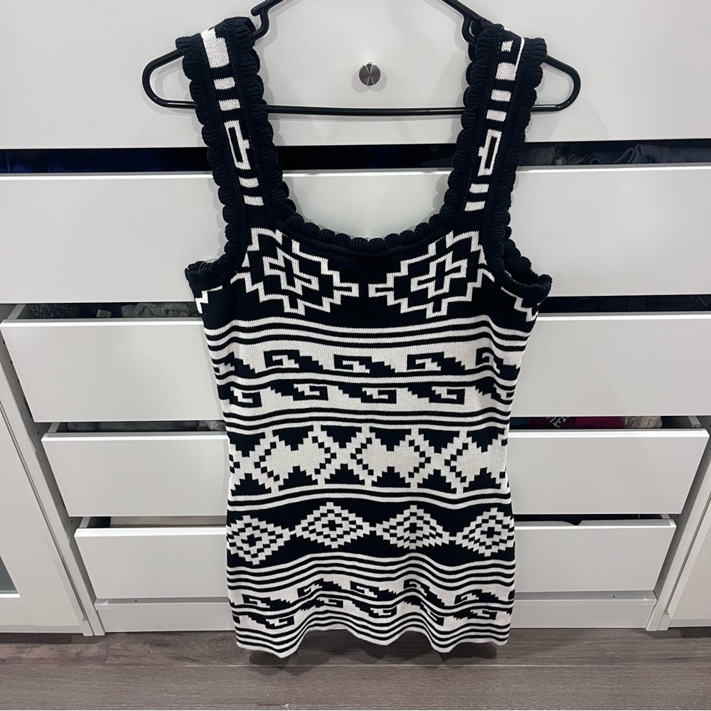 Beach Riot Black & White Geometric Knit Mini Dress - Picture 4 of 6